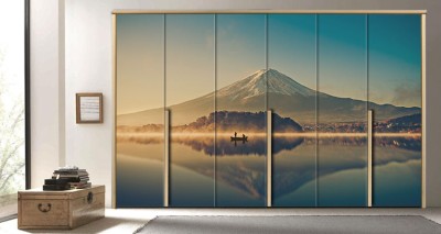 Λίμνη Φούτζι Φύση Αυτοκόλλητα ντουλάπας 65 x 185 cm (19504)