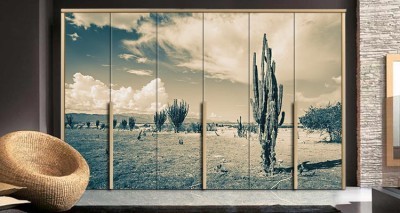 Κάκτος στην έρημο Φύση Αυτοκόλλητα ντουλάπας 65 x 185 cm (19508)