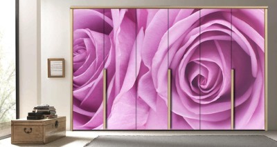 Ροζ τριαντάφυλλα Φύση Αυτοκόλλητα ντουλάπας 65 x 185 cm (7815)