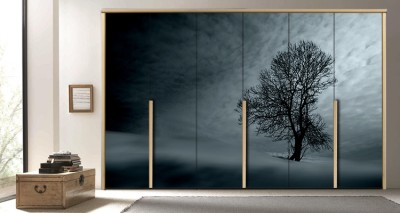 Τοπίο στο φεγγαρόφωτο Φύση Αυτοκόλλητα ντουλάπας 65 x 185 cm (8450)