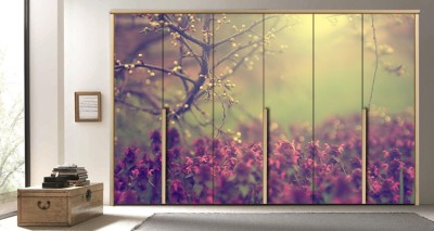 Όμορφα Άνθη κερασιάς Φύση Αυτοκόλλητα ντουλάπας 65 x 185 cm (11019)