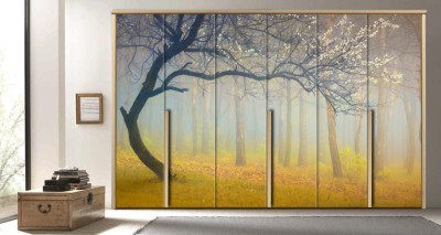 Δέντρο μες στην ομίχλη Φύση Αυτοκόλλητα ντουλάπας 65 x 185 cm (13123)