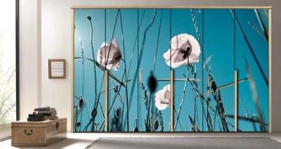 Παπαρούνες καλαμποκιού Φύση Αυτοκόλλητα ντουλάπας 65 x 185 cm (11023)