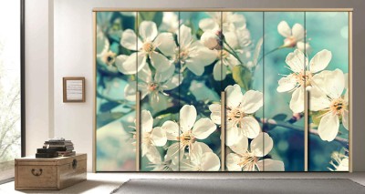 Άνθη κερασιάς Φύση Αυτοκόλλητα ντουλάπας 65 x 185 cm (11288)