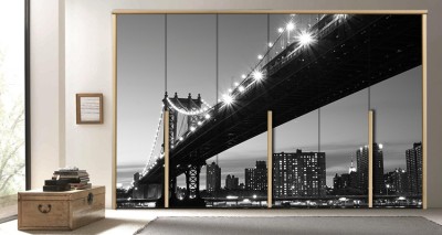 Γέφυρα στη Νέα Υόρκη Πόλεις – Ταξίδια Αυτοκόλλητα ντουλάπας 65 x 185 cm (7829)