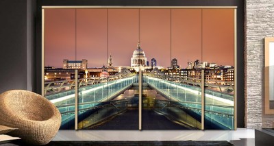 Μια Βραδιά στο Λονδίνο Πόλεις – Ταξίδια Αυτοκόλλητα ντουλάπας 65 x 185 cm (12303)