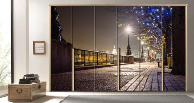 Λονδίνο τη νύχτα Πόλεις – Ταξίδια Αυτοκόλλητα ντουλάπας 65 x 185 cm (13148)