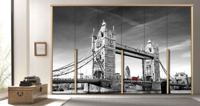 Γέφυρα του Λονδίνου Πόλεις – Ταξίδια Αυτοκόλλητα ντουλάπας 65 x 185 cm (12307)