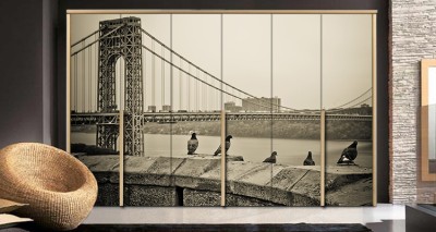 Η γέφυρα της Ουάσιγκτον Πόλεις – Ταξίδια Αυτοκόλλητα ντουλάπας 65 x 185 cm (8431)