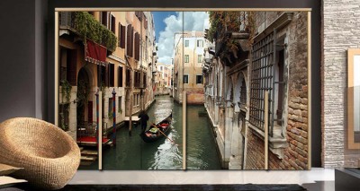 Γόνδολα στη Βενετία Πόλεις – Ταξίδια Αυτοκόλλητα ντουλάπας 65 x 185 cm (10881)