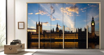Τα κτίρια του κοινοβουλίου, Λονδίνο Πόλεις – Ταξίδια Αυτοκόλλητα ντουλάπας 65 x 185 cm (13124)