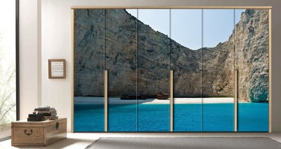 Ναυάγιο στη Ζάκυνθο Ελλάδα Αυτοκόλλητα ντουλάπας 61 x 185 cm