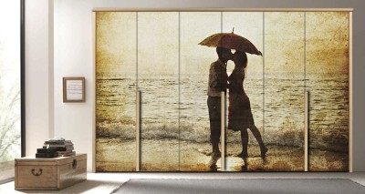 Φιλί Vintage Αυτοκόλλητα ντουλάπας 61 x 185 cm