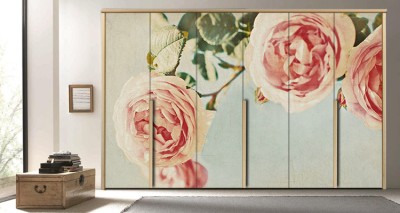 Τριαντάφυλλα Vintage Αυτοκόλλητα ντουλάπας 65 x 185 cm (19339)