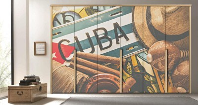 Κούβα Vintage Αυτοκόλλητα ντουλάπας 65 x 185 cm (19350)