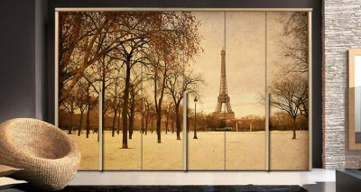 Ο πύργος του Άιφελ Vintage Αυτοκόλλητα ντουλάπας 65 x 185 cm (10997)