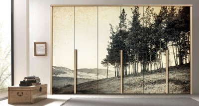 Δέντρα Vintage Αυτοκόλλητα ντουλάπας 61 x 185 cm