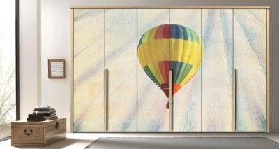 Αερόστατο Vintage Αυτοκόλλητα ντουλάπας 65 x 185 cm (12316)