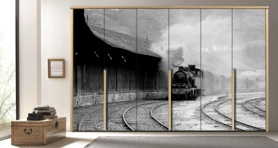 Ατμοκίνητο τραίνο, Βαυαρία Vintage Αυτοκόλλητα ντουλάπας 65 x 185 cm (8454)