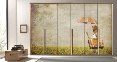 Βόλτα με ομπρέλα Vintage Αυτοκόλλητα ντουλάπας 65 x 185 cm (13144)