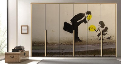 Τέχνη στο δρόμο στην Νορβηγία Φόντο – Τοίχοι Αυτοκόλλητα ντουλάπας 100 x 100 εκ.