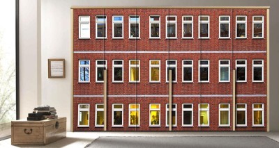 Πρόσοψη κτιρίου γραφείων Φόντο – Τοίχοι Αυτοκόλλητα ντουλάπας 65 x 185 cm (12378)