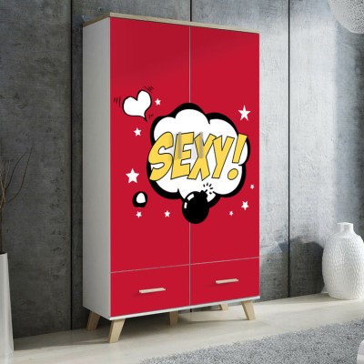 Εφέ κόμικς sexy Κόμικς Αυτοκόλλητα ντουλάπας 100 x 100 εκ.