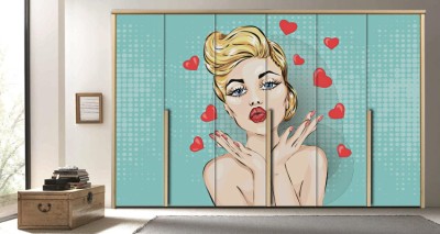 Pin-up γυναίκα Κόμικς Αυτοκόλλητα ντουλάπας 61 x 185 cm