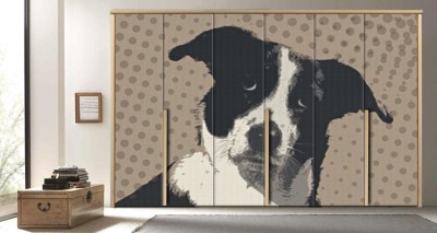Χαριτωμένος σκύλος Κόμικς Αυτοκόλλητα ντουλάπας 65 x 185 cm (19264)