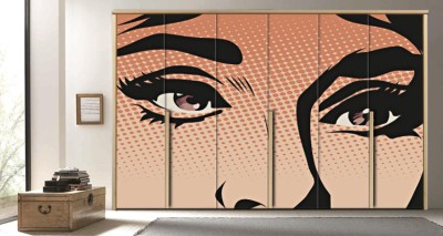 Καφέ μάτια Κόμικς Αυτοκόλλητα ντουλάπας 65 x 185 cm (19266)