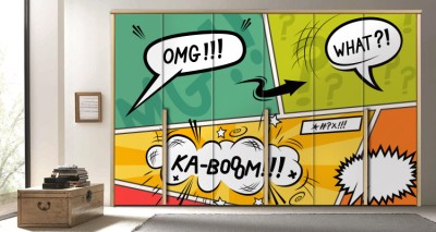 OMG!!! Κόμικς Αυτοκόλλητα ντουλάπας 65 x 185 cm (12408)