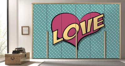 Love Κόμικς Αυτοκόλλητα ντουλάπας 61 x 185 cm