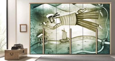 Ταξίδια Ζωγραφική Αυτοκόλλητα ντουλάπας 65 x 185 cm (12357)