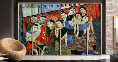 Φλερτ Ζωγραφική Αυτοκόλλητα ντουλάπας 61 x 185 cm