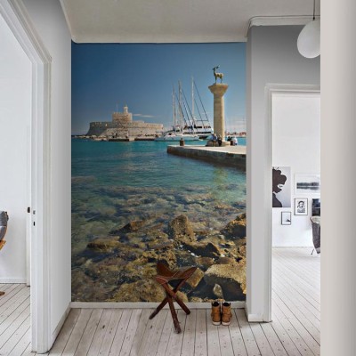 Το λιμάνι της Ρόδου Ελλάδα Ταπετσαρίες Τοίχου 121 x 80 cm (21458)