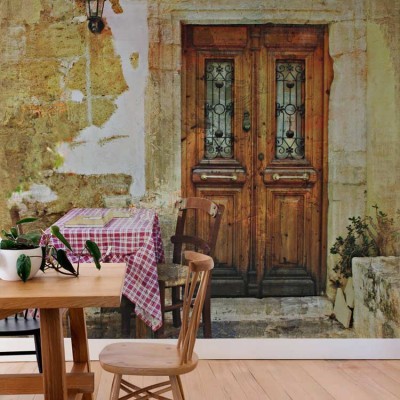 Παλιό ελληνικό δρομάκι Ελλάδα Ταπετσαρίες Τοίχου 100 x 100 εκ.