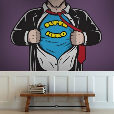 Superhero businessman Κόμικς Ταπετσαρίες Τοίχου 100 x 100 εκ.
