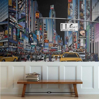 Δρόμος της Νέας Υόρκης Κόμικς Ταπετσαρίες Τοίχου 82 x 123 cm (21079)