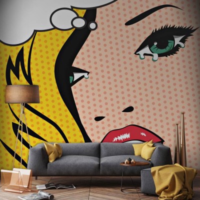 Pop Art Γυναίκα Κόμικς Ταπετσαρίες Τοίχου 100 x 100 εκ.
