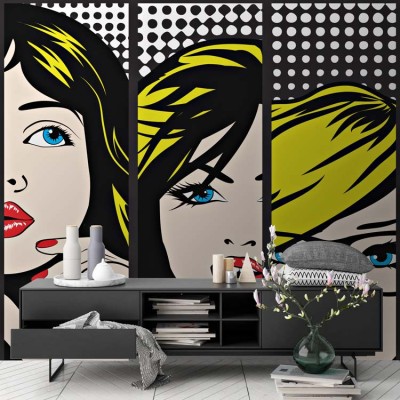 Pop art Πρόσωπα Κόμικς Ταπετσαρίες Τοίχου 100 x 100 εκ.