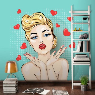 Pin-up γυναίκα Κόμικς Ταπετσαρίες Τοίχου 100 x 100 εκ.