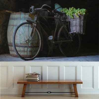 Ποδήλατο με σταφύλια Φαγητό Ταπετσαρίες Τοίχου 81 x 120 cm (21802)
