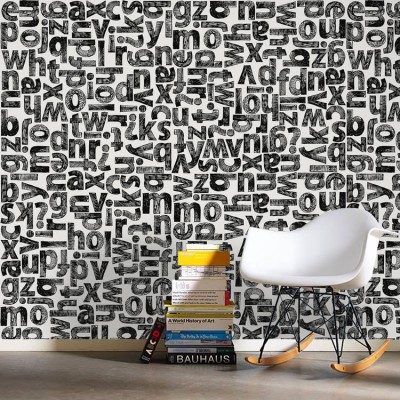Ομοιογενές φόντο με γράμματα Φόντο – Τοίχοι Ταπετσαρίες Τοίχου 100 x 100 cm (21344)