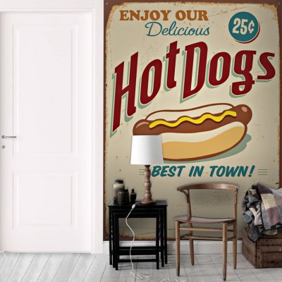 Hot Dogs Φράσεις Ταπετσαρίες Τοίχου 107 x 95 cm (21820)