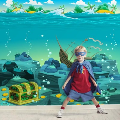 Θησαυρός στον ωκεανό Παιδικά Ταπετσαρίες Τοίχου 100 x 100 cm (20736)