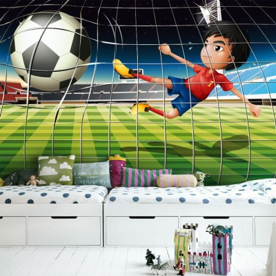 Γήπεδο ποδοσφαίρου Παιδικά Ταπετσαρίες Τοίχου 86 x 125 cm (20351)