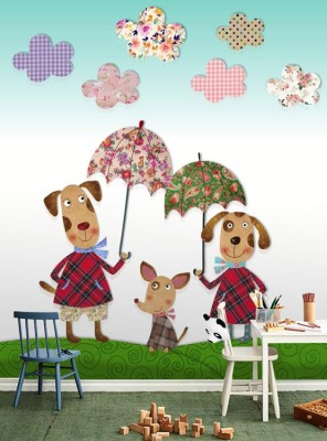 Οικογένεια σκύλων Παιδικά Ταπετσαρίες Τοίχου 110 x 92 cm (20453)
