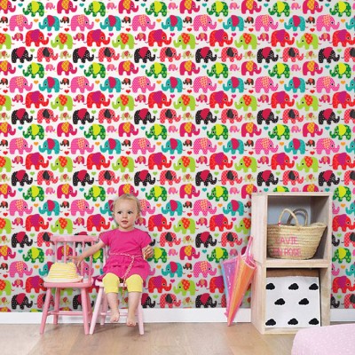 Χαρούμενα Ελεφαντάκια Παιδικά Ταπετσαρίες Τοίχου 100 x 100 cm (20485)