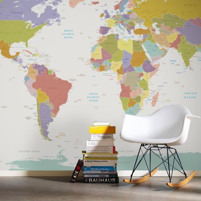 Παγκόσμιος χάρτης Πόλεις – Ταξίδια Ταπετσαρίες Τοίχου 73 x 145 cm (20990)