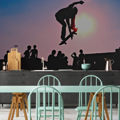 Το άλμα ενός skateboarder Σπορ Ταπετσαρίες Τοίχου 80 x 120 cm (21586)